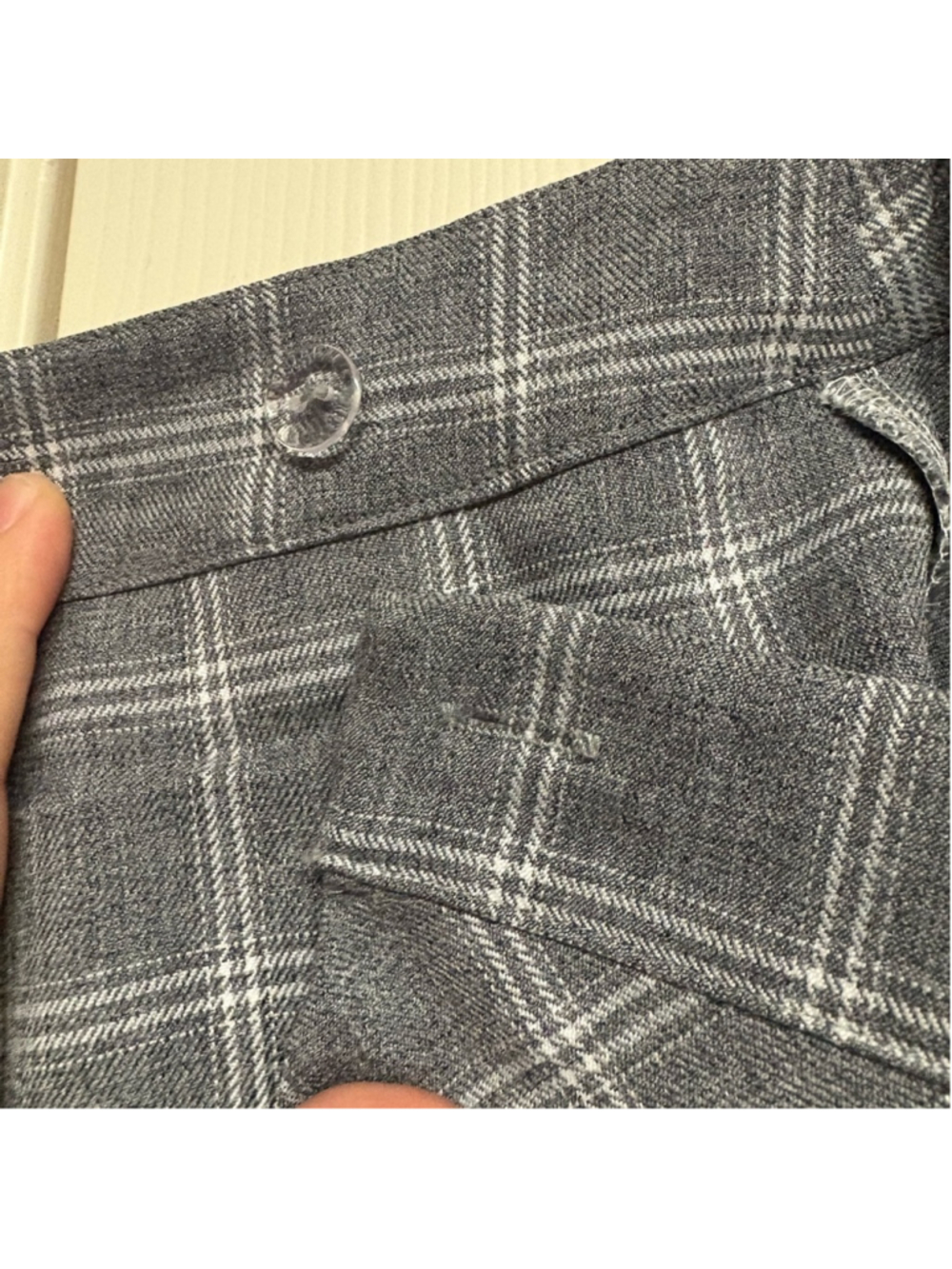 Papermoon women size L Large plaid pleated wrap skirt grey gray blue NEW NWT - Picture 6 of 11